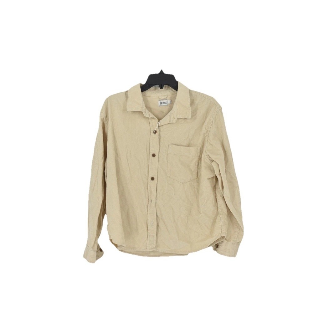 Women's NWT Alpine Design Corduroy Long Sleeve Button Up Shirt Tan Size Large